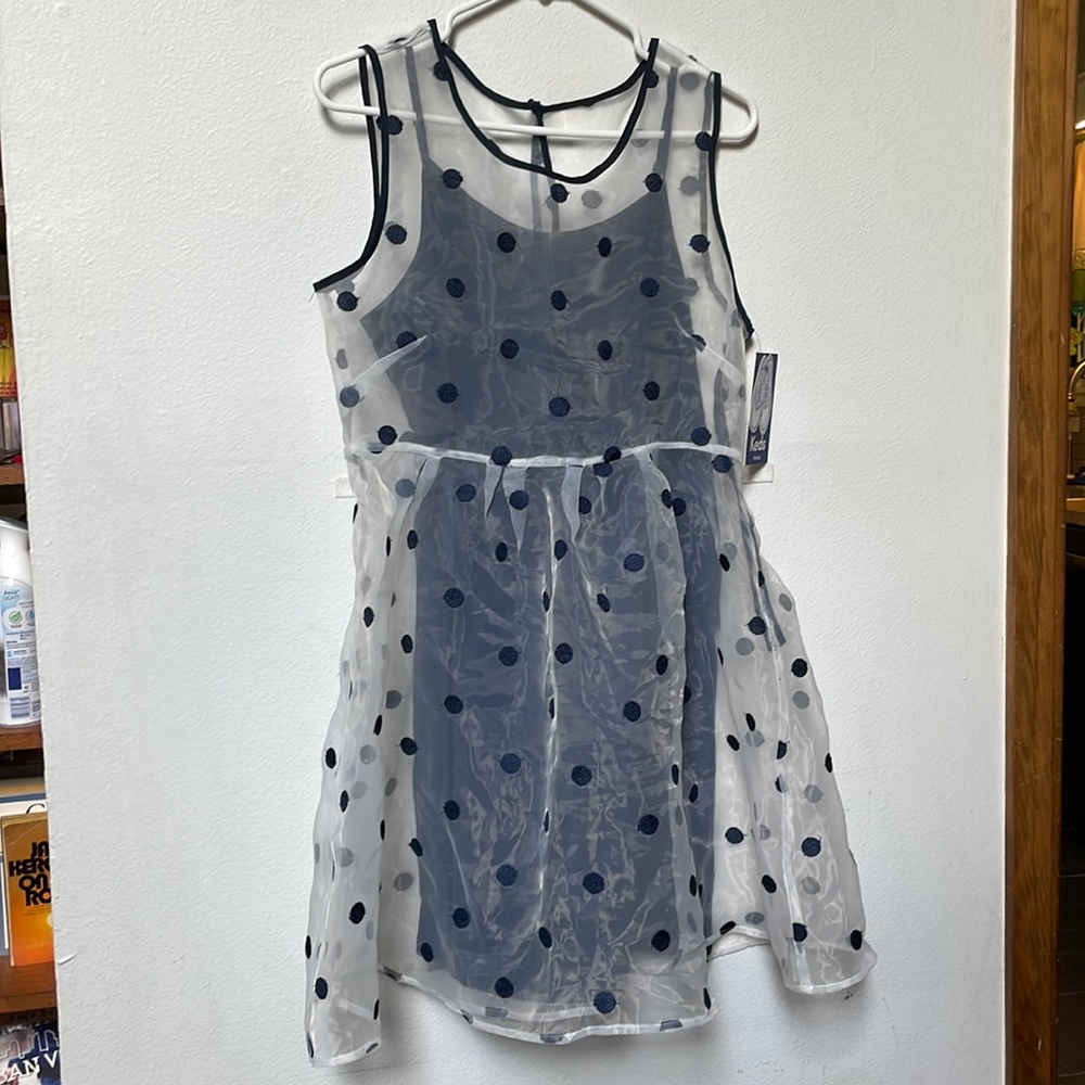 Keds sheer polka dot retro dress